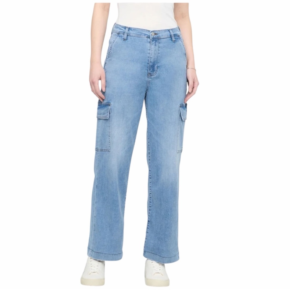 DU/ER Performance Denim Lite High Rise Cargo Jean in pacific Wash Size 34/28